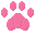 pink paw print of a cat